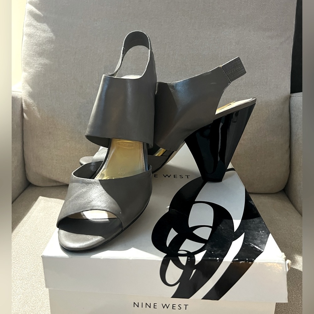 Nine West grey/black heels size 10